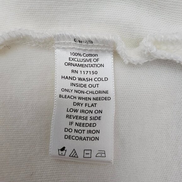 🏆Quacker Factory Embroidered Holiday Poinsettia 3/4 Sleeve Cream Top - Picture 7 of 7